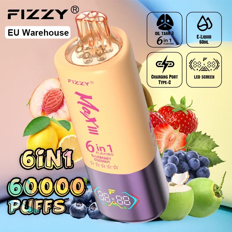 Fizzy 60000 Puffs Puff 60k 6 in 1 Flavors Vienreizējās lietošanas vape